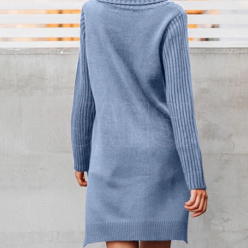 Blue Sweater Dress - Picture 4 of 8